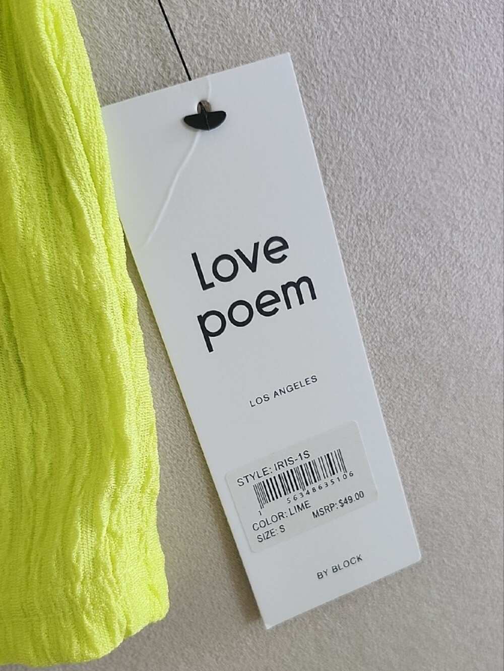 High-Rise Ribbed Wide-Leg Pants in Lime Green - Picture 4 of 4
